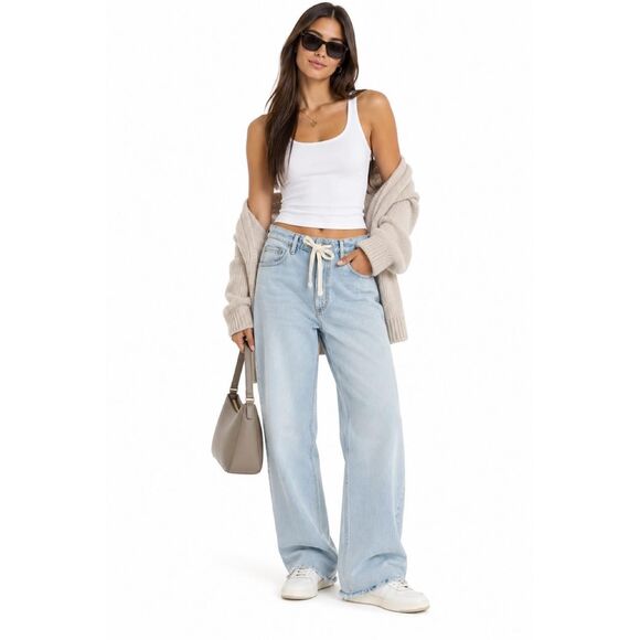 Citizens Of Humanity Denim - Citizens of Humanity Brynn Drawstring Wide Leg Jeans Cut Hem | Size 31